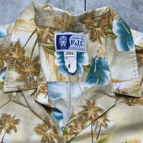 Vtg RJC Hawaiian Shirt Mens XXL Short Sleeve Island Floral Aloha‎ Single Stitch - Picture 2 of 5